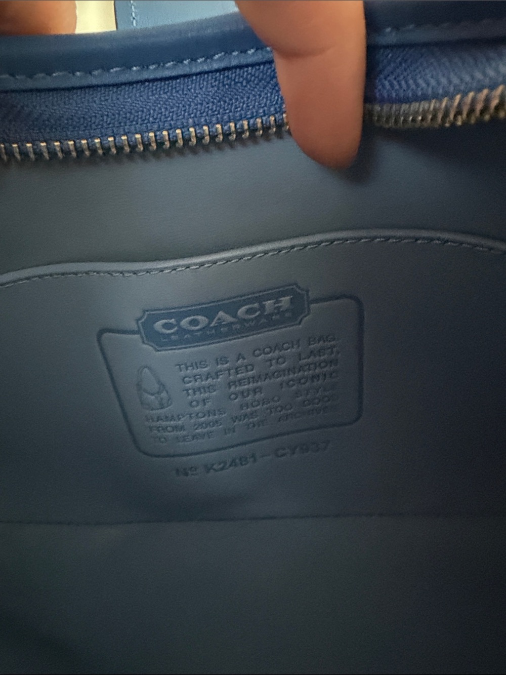 Coach Blue Suede Shoulder Bag - Picture 14 of 16